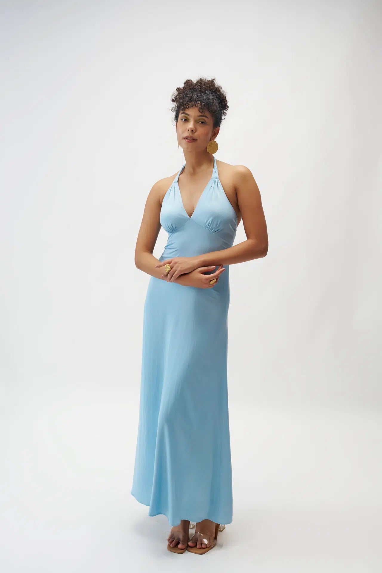 AUDREY SATIN MAXI DRESS (without cover-up)