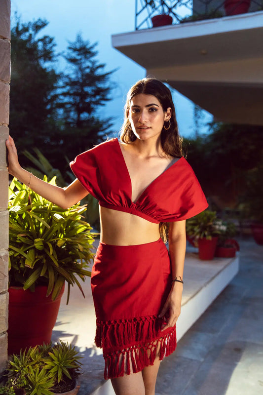 KISHA GATHERED CROP TOP