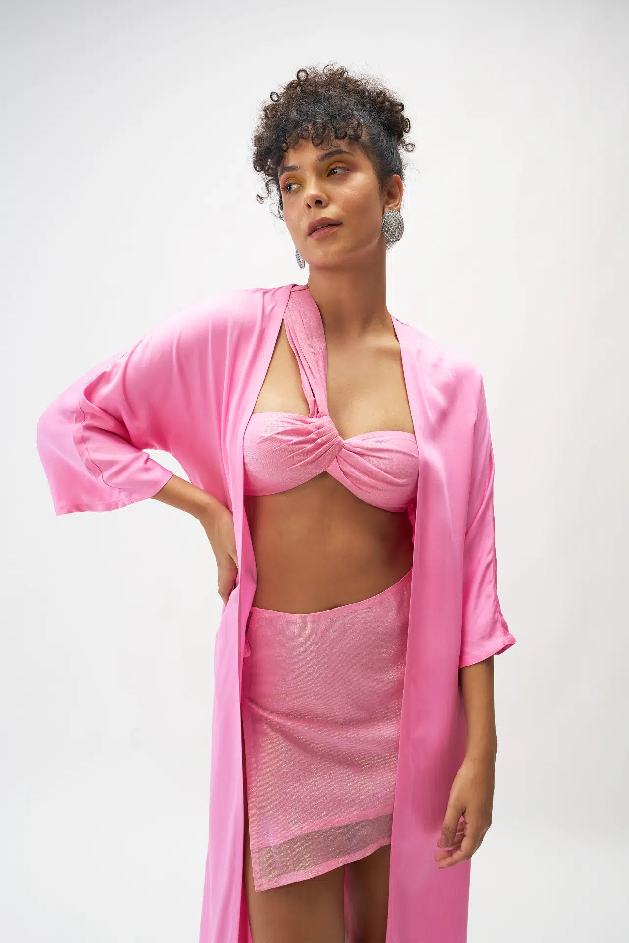 REG PINK SATIN SHRUG