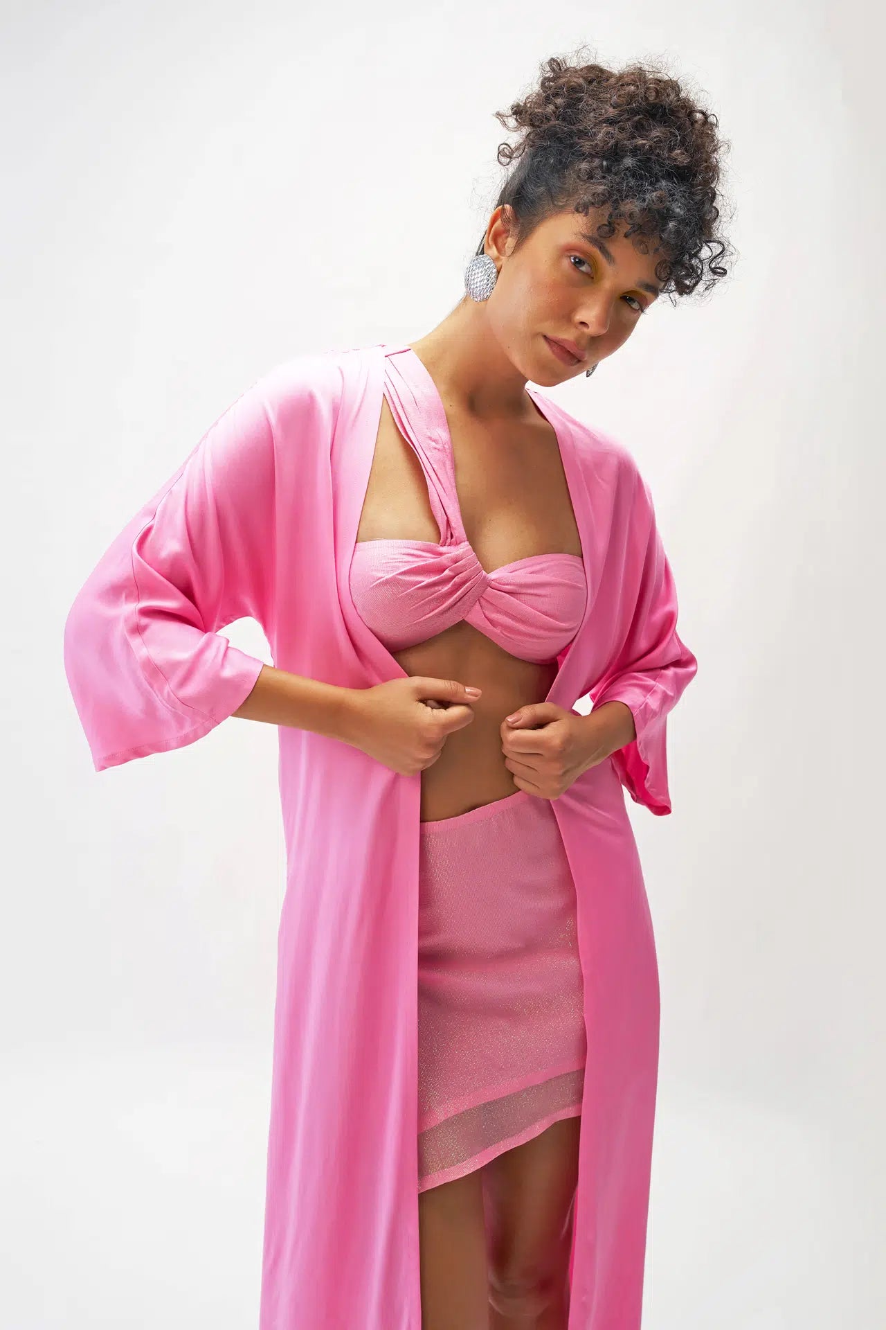 REG PINK SATIN SHRUG