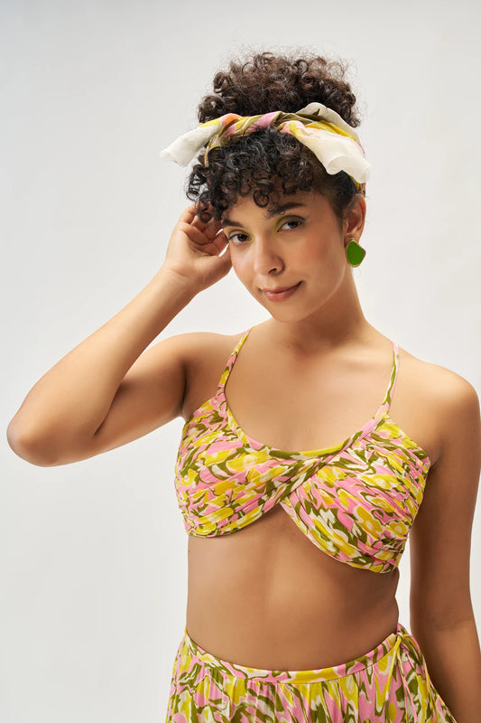 SASHA OVERLAP PLEATED TOP