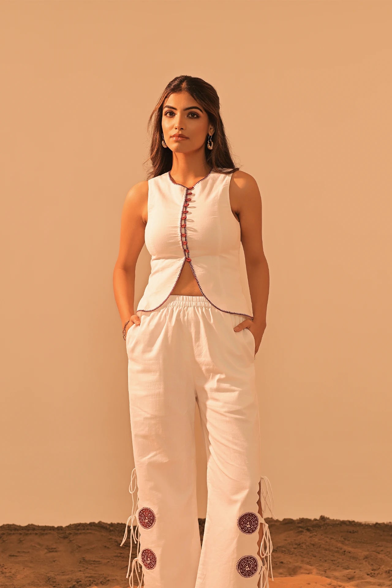 TIMA BOATNECK EMBROIDERED TOP