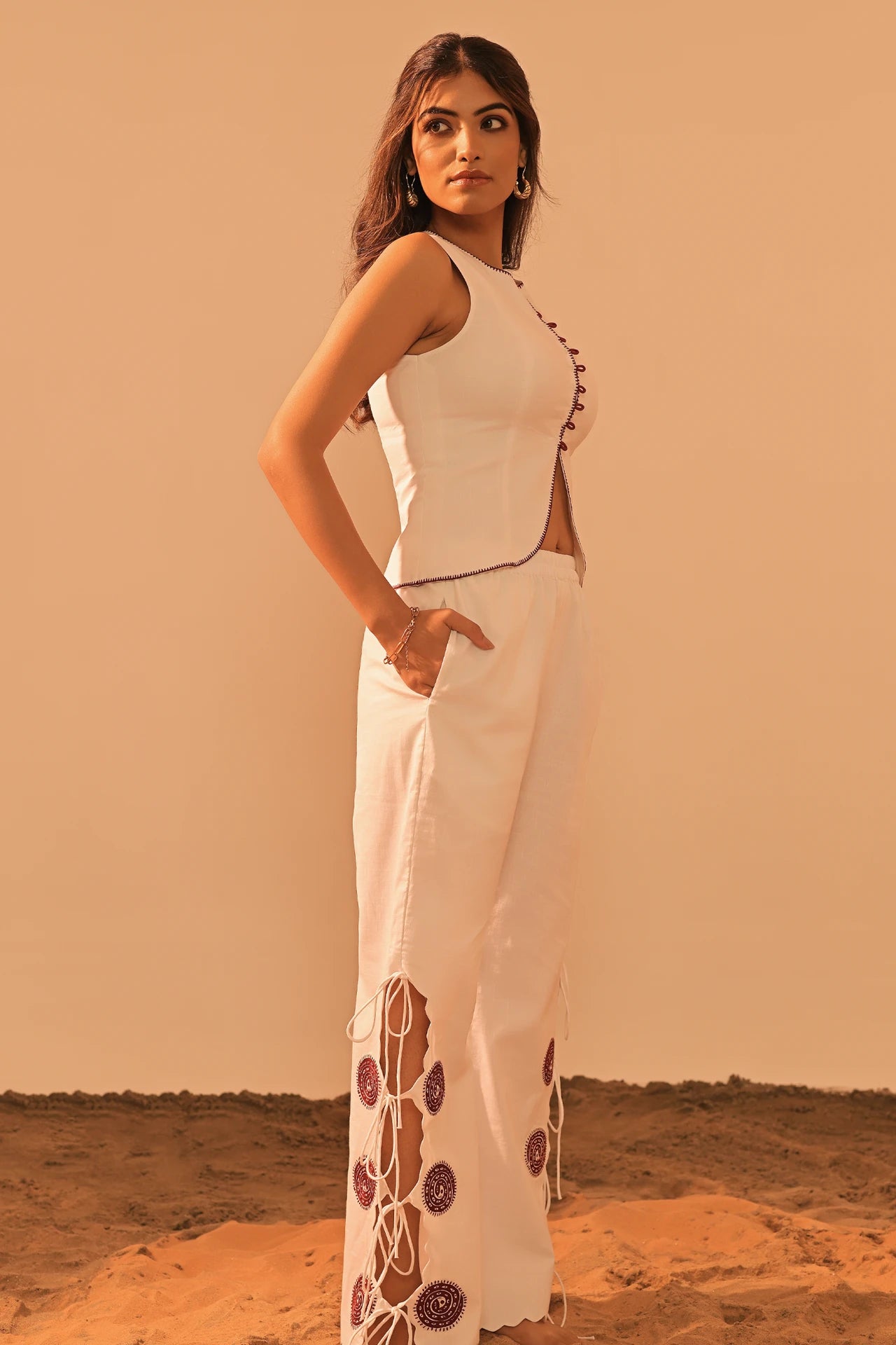 TIMA BOATNECK EMBROIDERED TOP