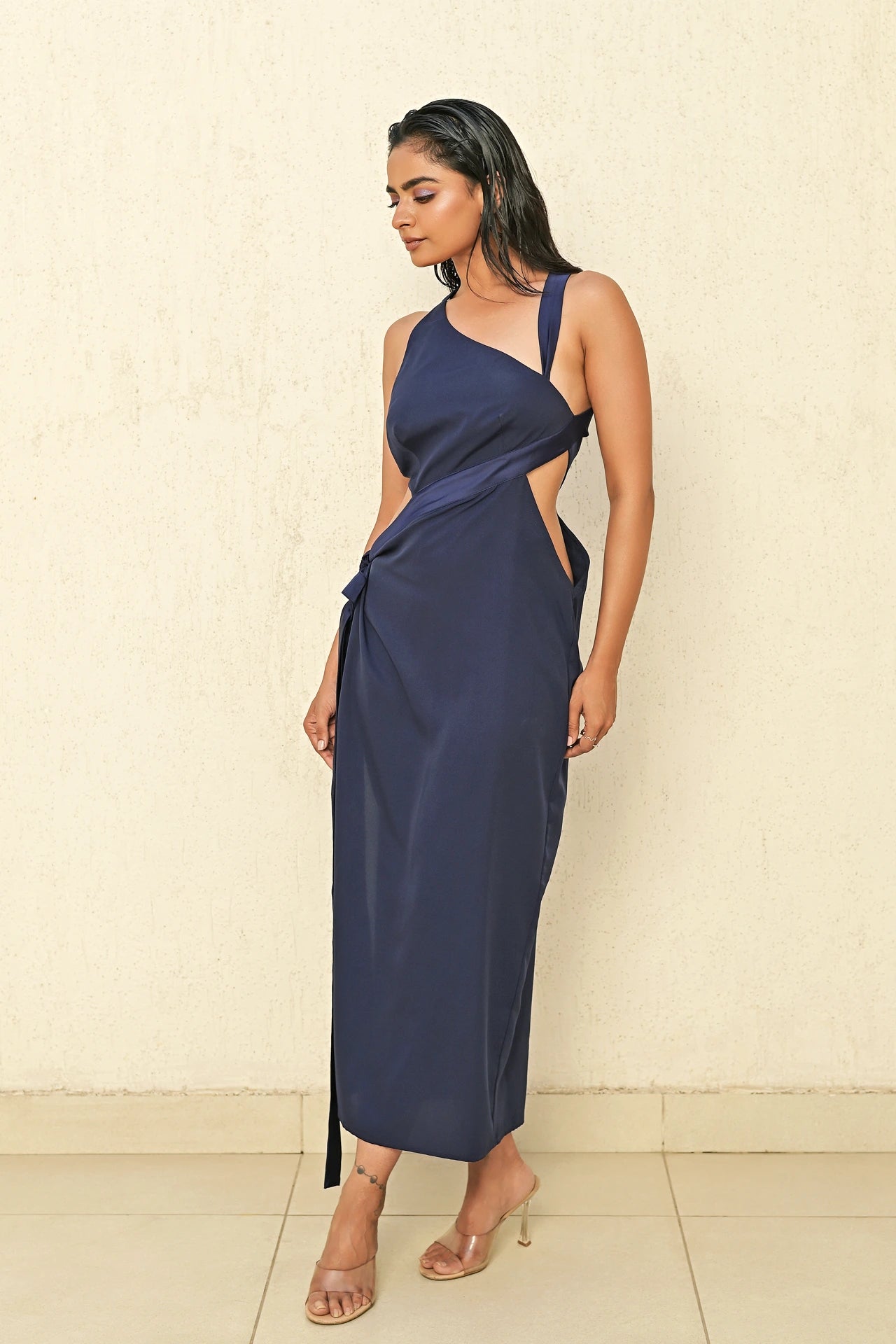 KELLY MAXI ASYMMETRIC DRESS