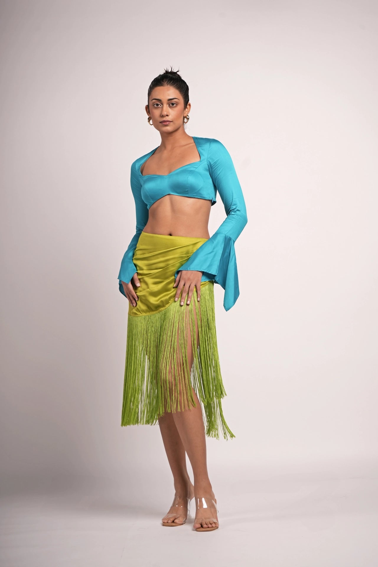 PALM SALSA FRINGE SKIRT