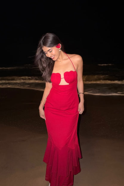 The Mean Maxi | Red Modal Maxi Dress for Women | As Seen on Shreya Chaudhry The Mean Maxi | Red Modal Maxi Dress for Women | As Seen on Shreya Chaudhry