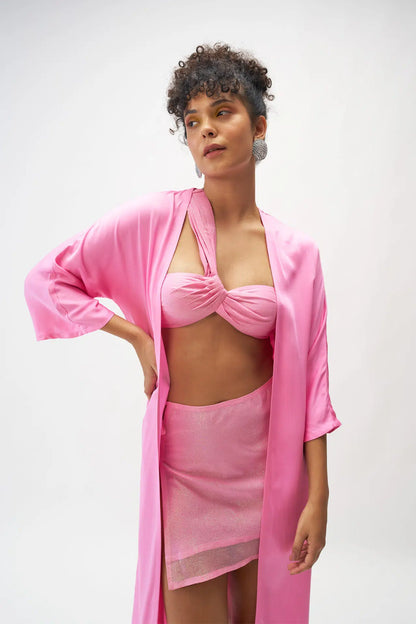 REG PINK SATIN SHRUG