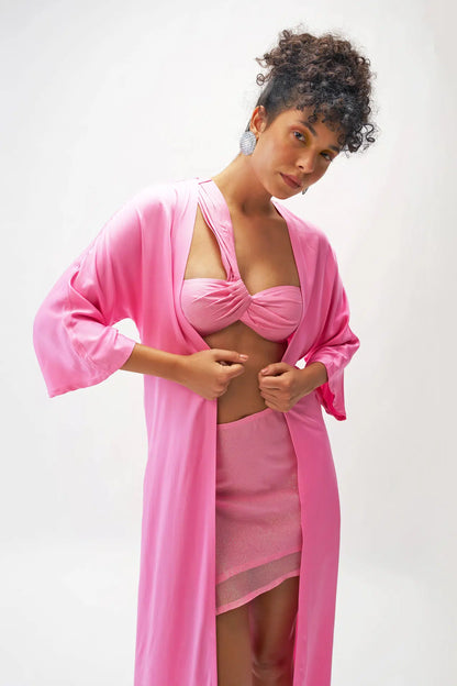REG PINK SATIN SHRUG