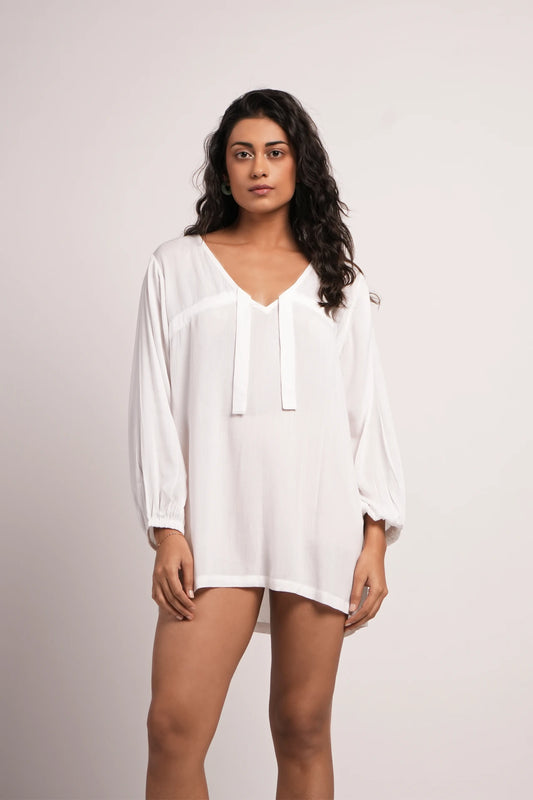 LINA WHITE TUNIC DRESS