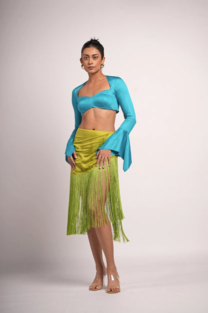 PALM SALSA FRINGE SKIRT